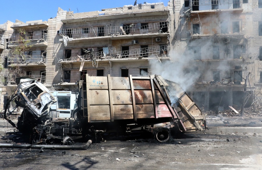 مقتل 12 مدنياً  في غارات جوية على حلب بسوريا