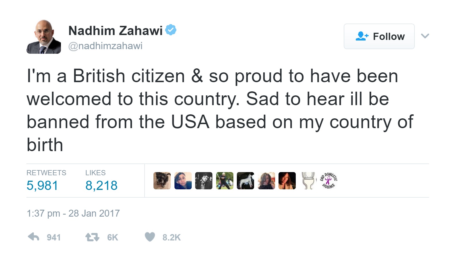 نائب بريطاني ممنوع من دخول أميركا بسبب قرارات ترمب