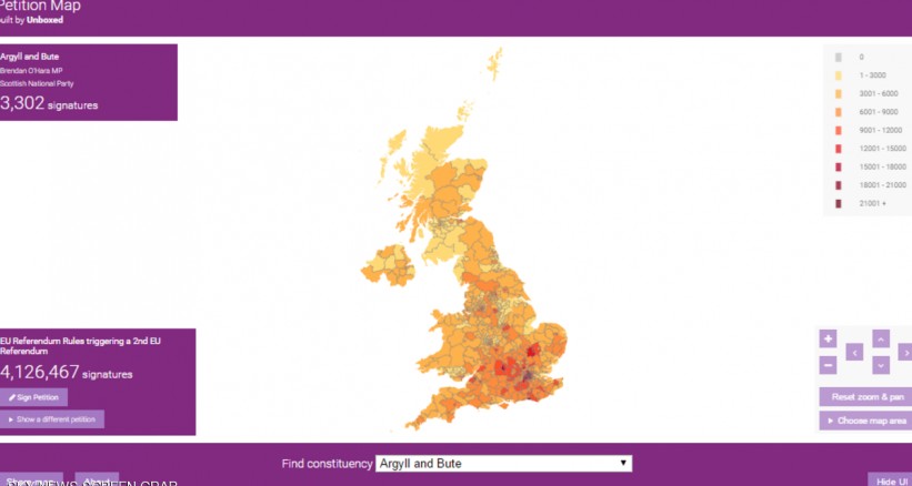 بريطانيا ترفض التماس لإعادة الاستفتاء على خروجها من الاتحاد الأوروبي