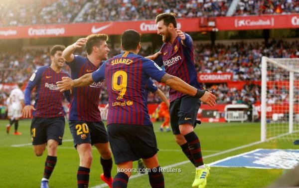 بالصور: برشلونة يصعق إشبيلية في ليلة تألق ميسي