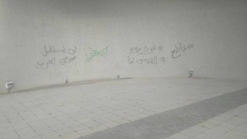 اعتقال شاب وشابة أثناء خط شعارات فلسطينية في الداخل المحتل