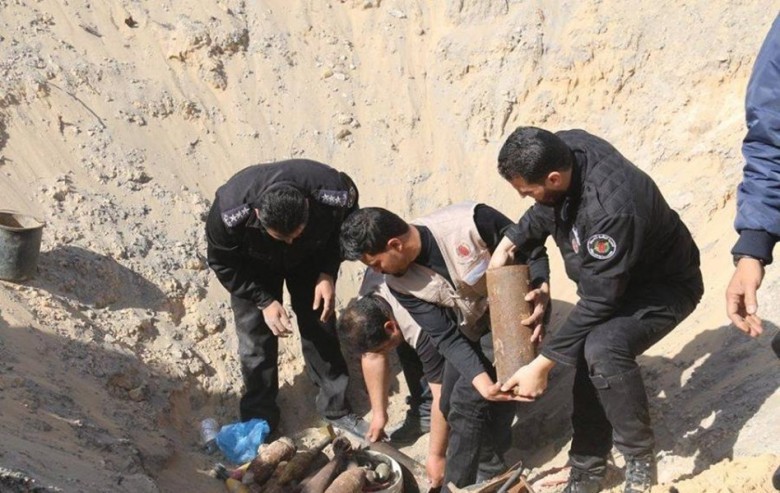 هندسة المتفجرات بغزة تُتلف 400 كيلو جرام من مخلفات الاحتلال