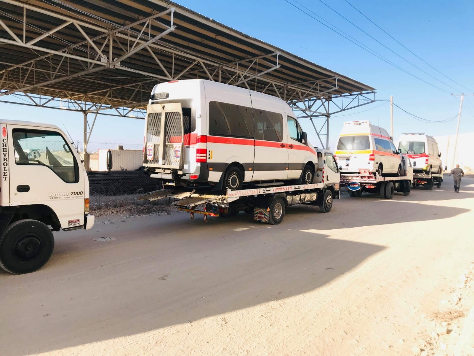 بالصور: قافلة مساعدات جديدة من أميال تصل غزة عبر معبر رفح