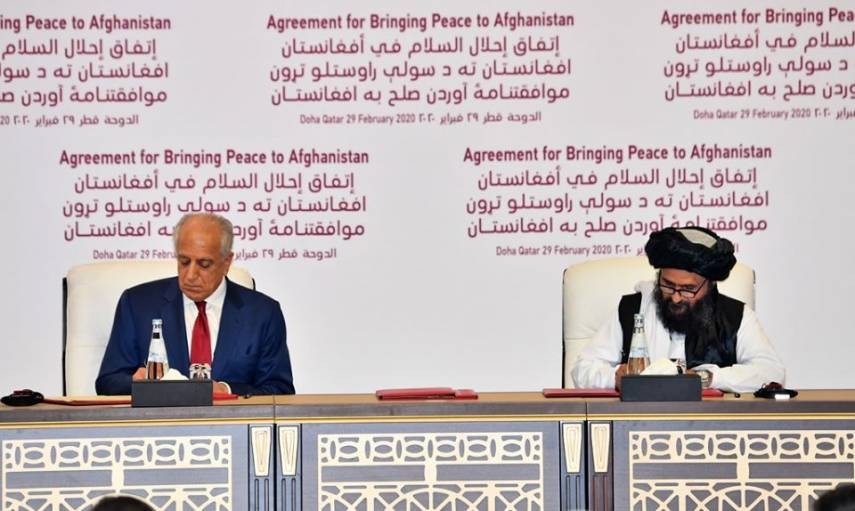 واشنطن وطالبان توقعان اتفاق سلام في الدوحة