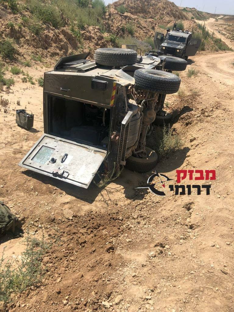 انقلاب جيب إسرائيلي في أحد مستوطنات غلاف غزة