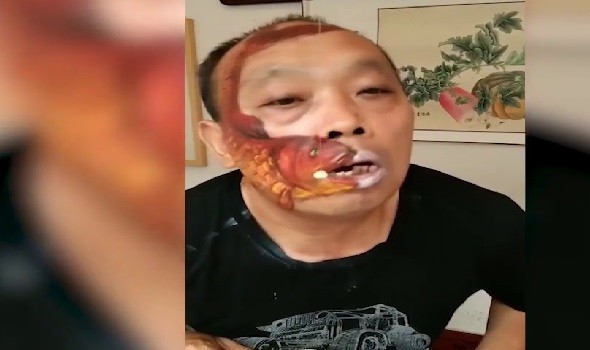 شاهدوا: مدرس "صيني" يحول وجهه لحديقة حيوانات