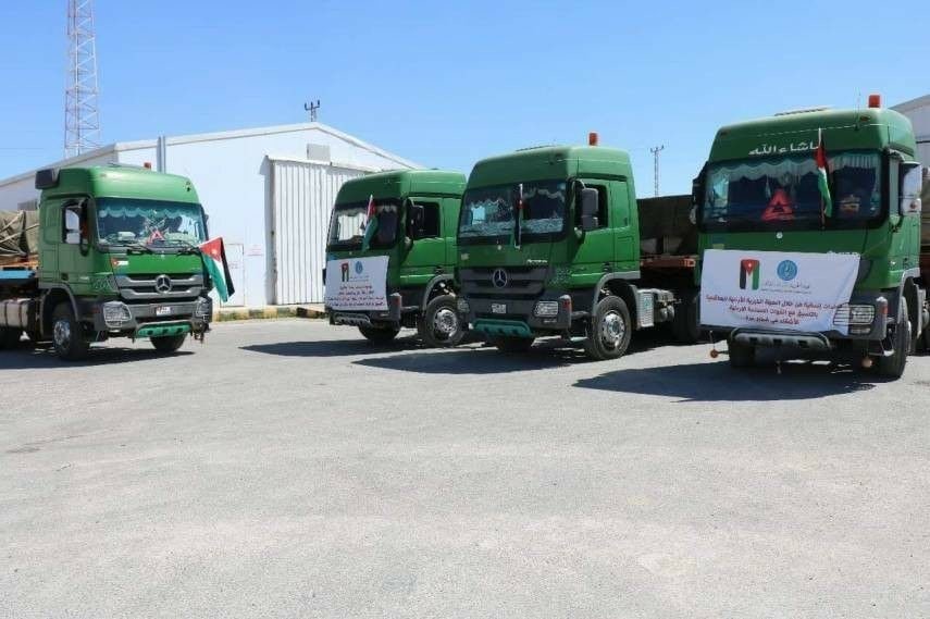 وصول قافلة مساعدات أردنية إلى قطاع غزة