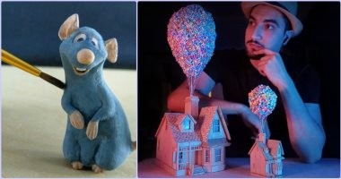 بالصور: خشب فى خشب.. شاب يبدع فى تحويل مشاهد وشخصيات الكارتون الشهيرة إلى مصغرات