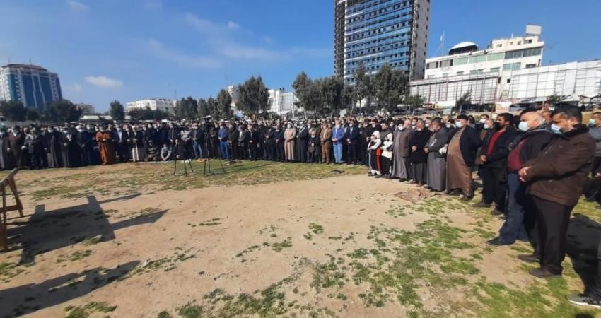 تشييع جثمان أحد مؤسسي حركة حماس في قطاع غزة