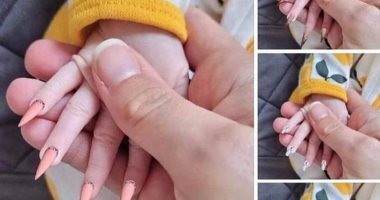أظافر طويلة ملونة ومدببة لرضيعة تثير الجدل عبر السوشيال ميديا