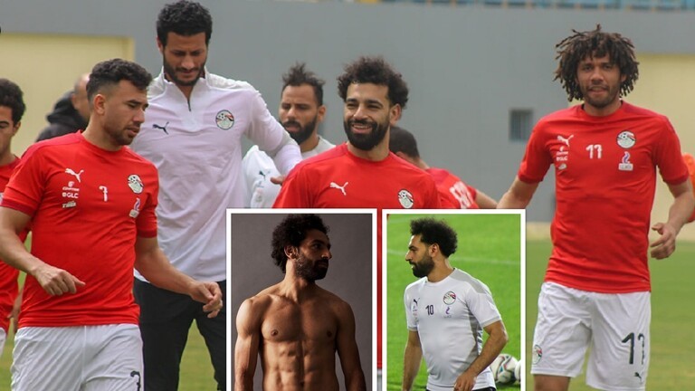 "كرش" صلاح يثير السخرية على مواقع التواصل بعد ظهوره بتدريبات "الفراعنة"