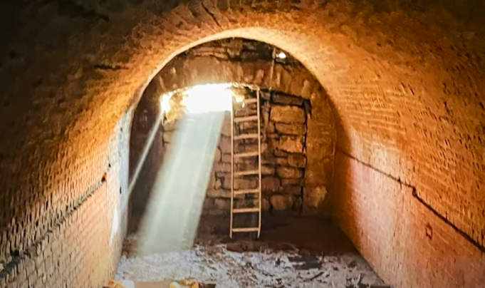 شاهدوا: أمريكي يكتشف نفق غامض من القرن الـ 19 أسفل منزله