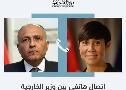 وزير الخارجية المصري يُناقش مع نظيرته النرويجية آخر مستجدات الساحة الفلسطينية