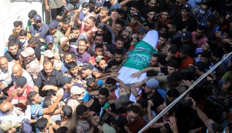 تشييع جثمان الشهيد أسامة إدعيج شمال القطاع