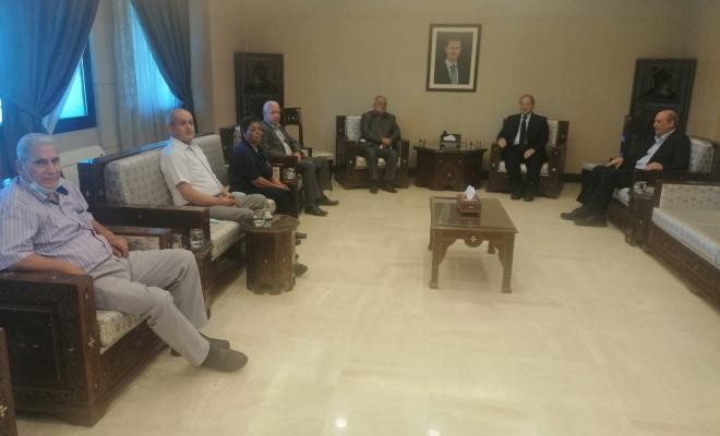 وفد من الجبهة الشعبية برئاسة فؤاد يلتقي وزير الخارجية السوري