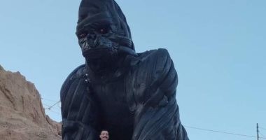 تمثال عملاق لـ"كينج كونج" فى دهب مكون من 250 إطار سيارة