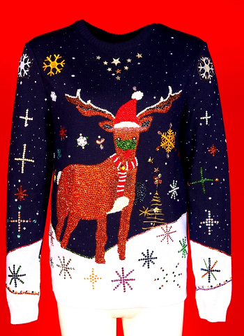 عرض أغلى سترة كريسماس للبيع.. منسوجة بخيوط الذهب ومرصعة بالألماس