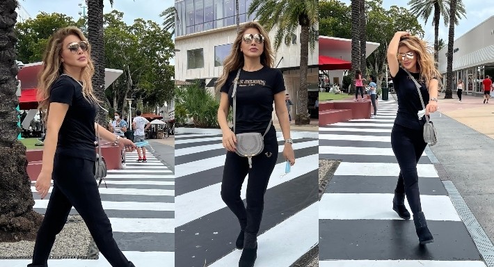 صور: نوال الزغبي تستعرض جمالها في شوارع ميامي الأمريكية