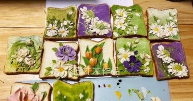 فنانة صينية ترسم لوحات مبهرة من البطاطا وقطع الخبز المحمص