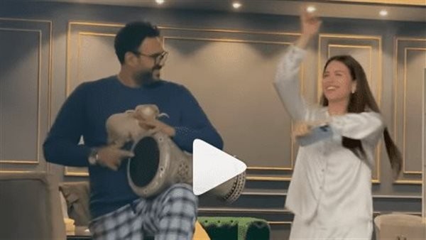 أكرم حسني وهنادي مهنا في وصلة رقص من كواليس "مكتوب عليا"
