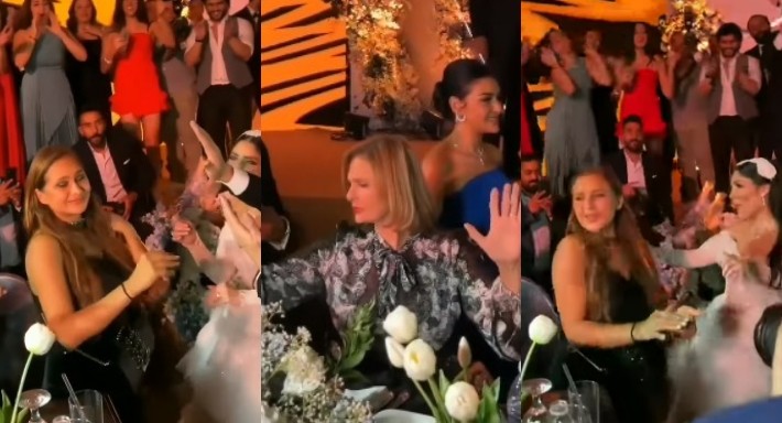 على أنغام "مليونير"... رقص يسرا ونيللي كريم في حفل زفاف ابنة مدحت العدل