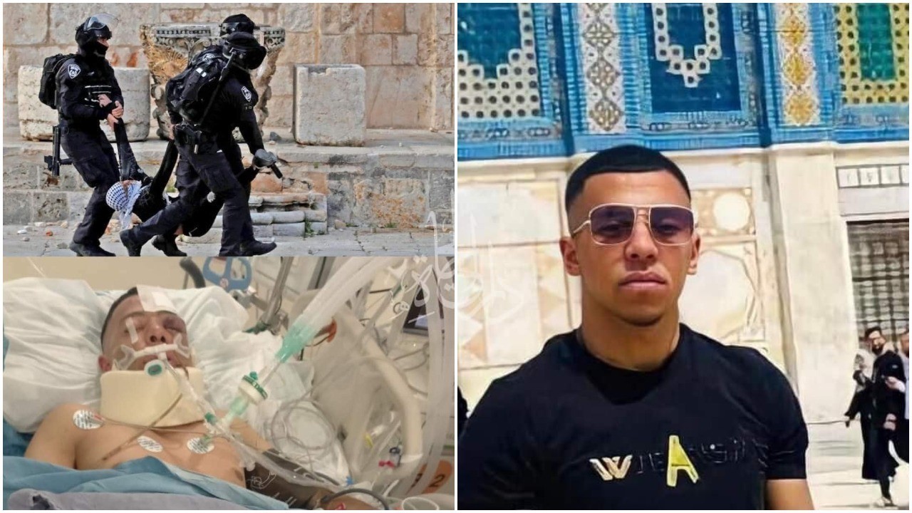 تشييع جثمان الشهيد وليد الشريف في المسجد الأقصى 