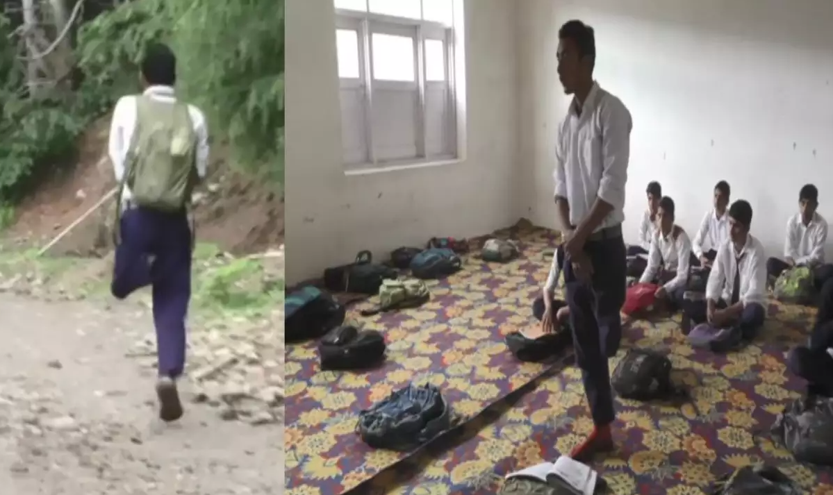 طالب هندى يمشى 2كيلو يوميا على ساق واحدة للوصول لمدرسته