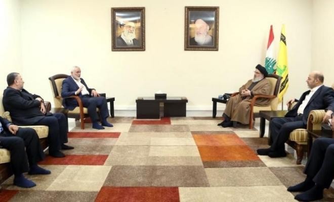 تفاصيل لقاء قيادة "حماس" برئاسة هنية مع حسن نصر الله في بيروت