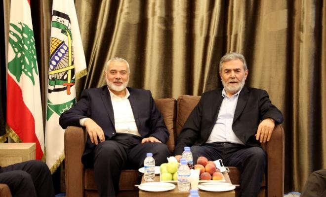 وفد "حماس" برئاسة هنية يلتقي النخالة ووفدًا من قيادة الجهاد في بيروت