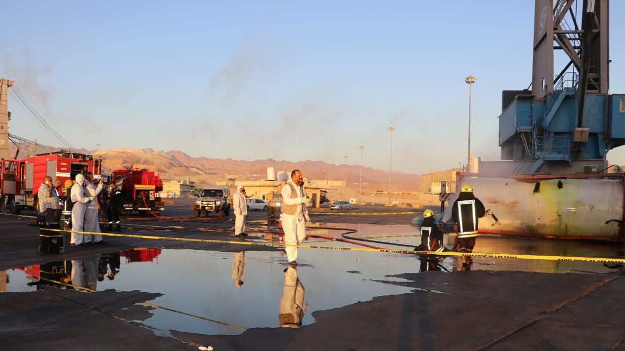 توقيف 8 أشخاص للتحقيق في حادث تسرب غاز سام بميناء العقبة