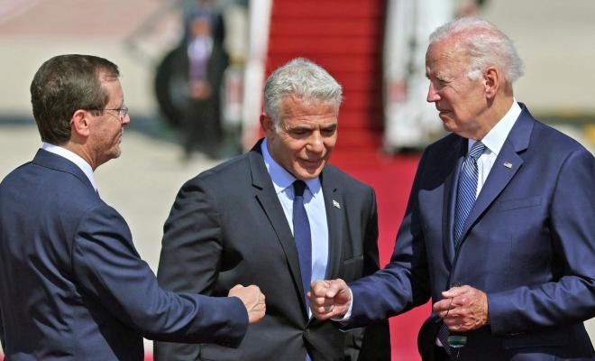 بايدن يلتقي يائير لابيد ويتسحاق هرتسوغ للتوقيع على وثيقة تحمل اسم "القدس"