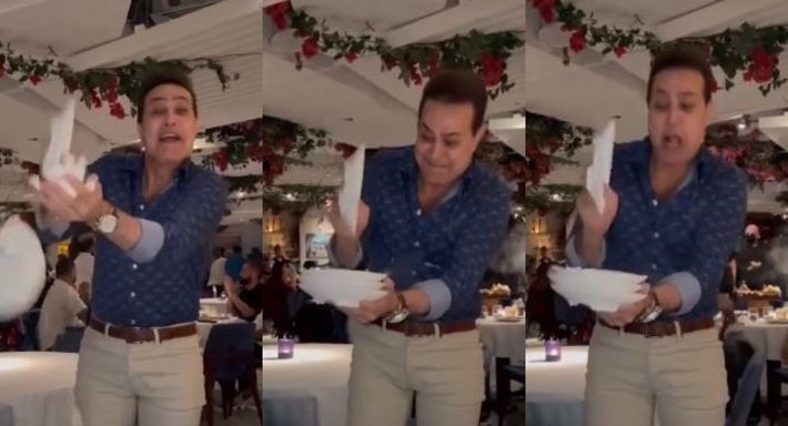 فيديو: حكيم يكسر الأطباق احتفالا بنجاح أغنيته الجديدة