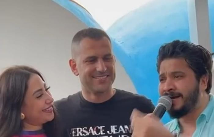 الظهور الأول للمطربة بوسى وزوجها فى حفل مصطفى حجاج بالساحل