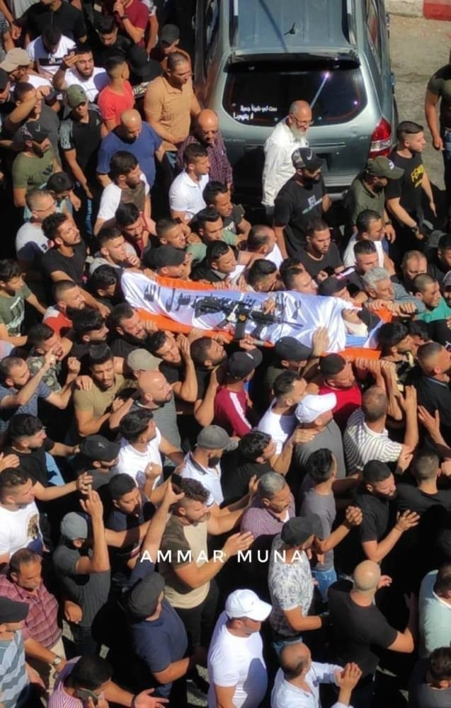 جماهير جنين تُشيع جثمان الشهيد غنام في جبع