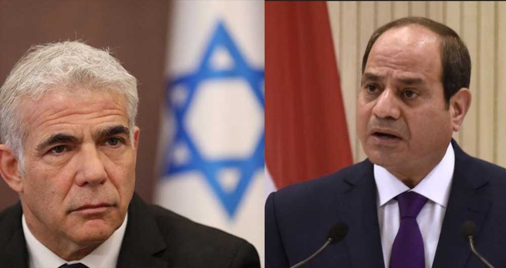 السيسي يبحث مع لابيد اتفاق وقف إطلاق النار في غزة
