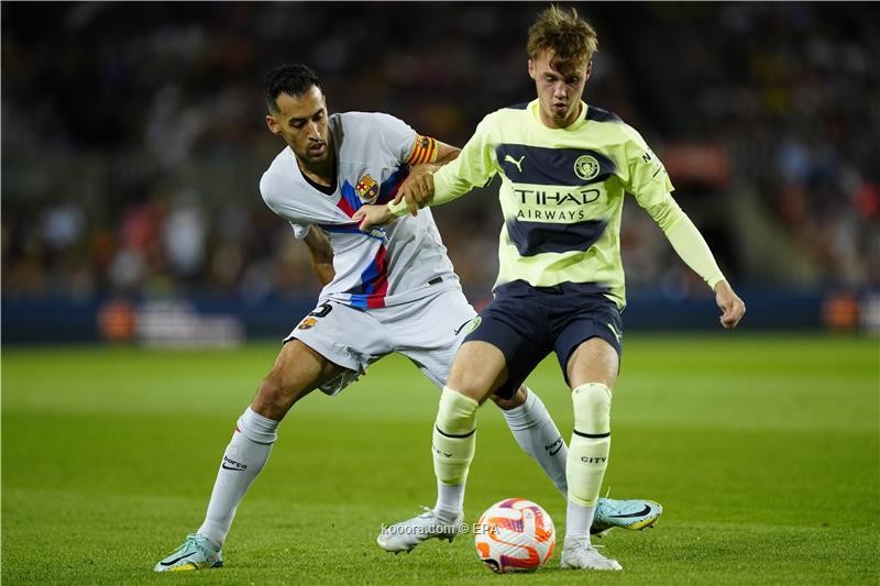 بالصور.. نصف دستة أهداف في تعادل السيتي مع برشلونة وديا