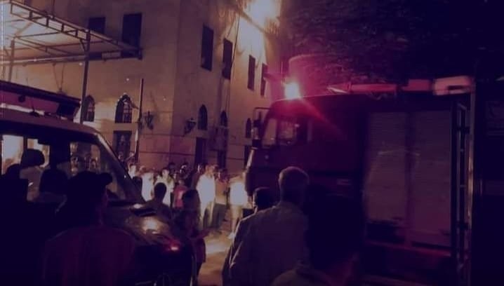 إصابة شخص إثر حريق كنيسة القديسة مريم بالإسكندرية