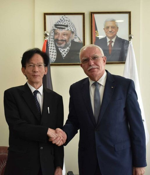 المالكي يودع ممثل اليابان لدى دولة فلسطين