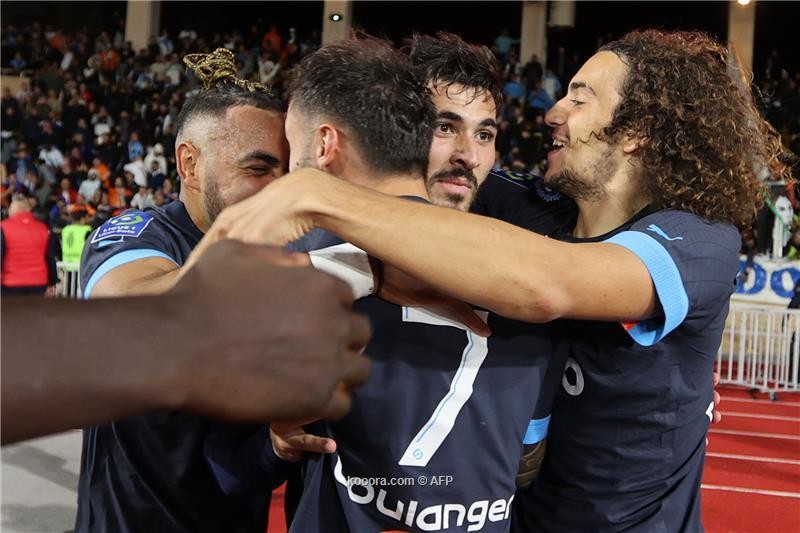 بالصور : مارسيليا يفرض الصمت على ملعب موناكو بالثواني الأخيرة