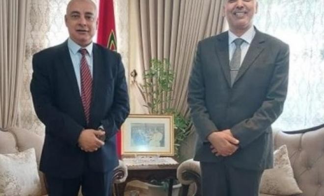 تفاصيل لقاء رئيس جمعية رجال الأعمال بسفير المملكة المغربية في فلسطين
