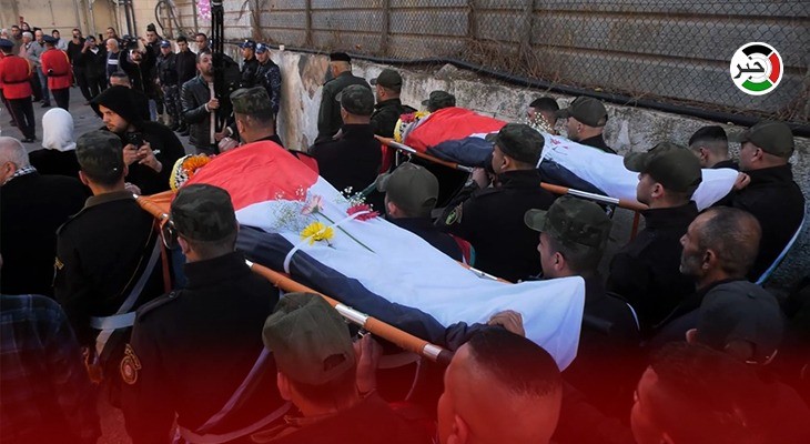 بالفيديو: تشييع جثماني الشهيدين خالد عنبر وسلامة شرايعة شمال رام الله