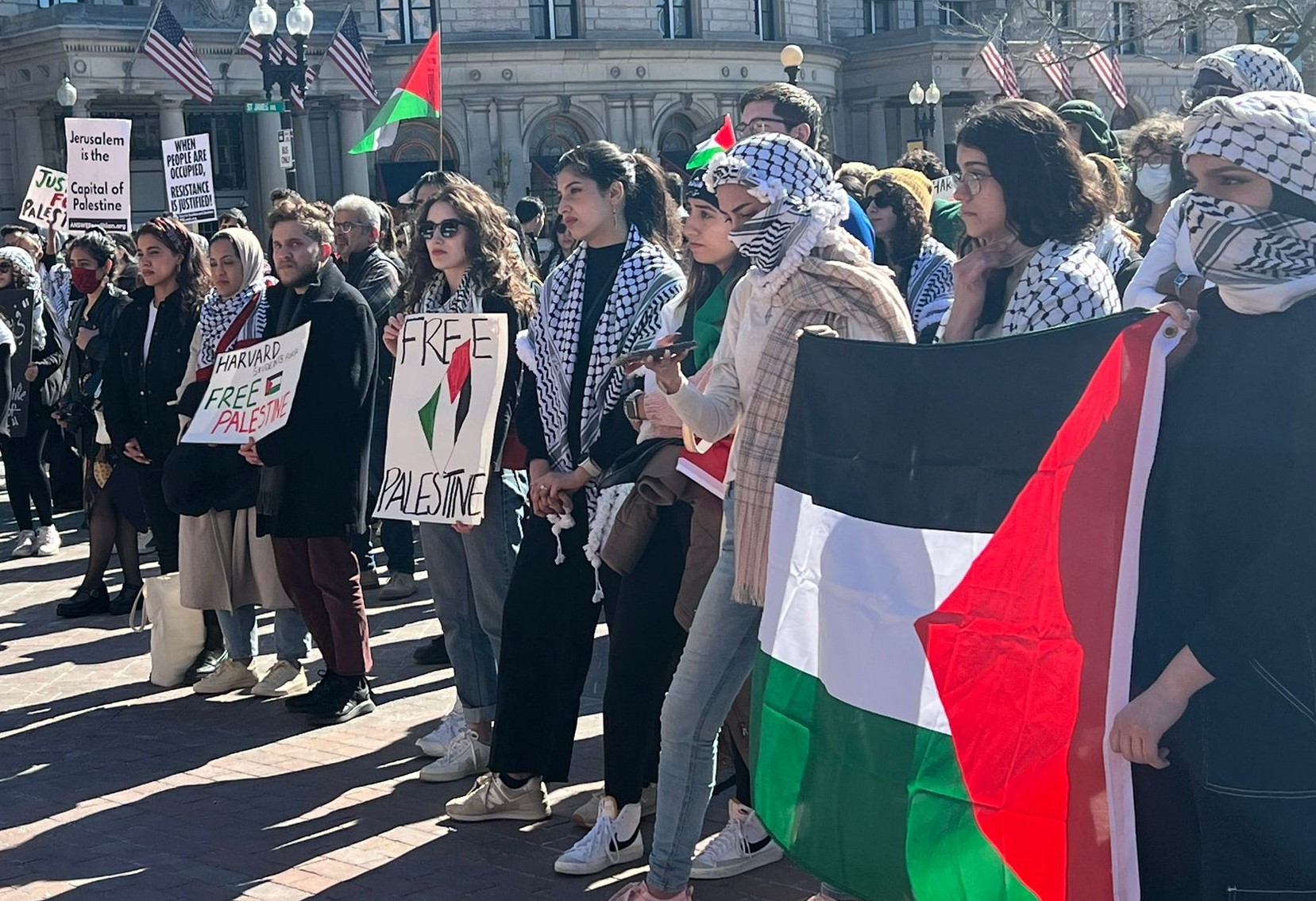 تظاهرة في بوسطن الأمريكية تنديدًا باعتداءات الاحتلال على "الأقصى"