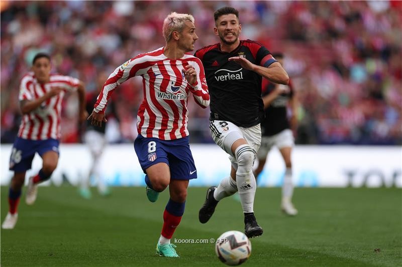 بالصور: أتلتيكو مدريد يحقق فوزا عريضا على أوساسونا