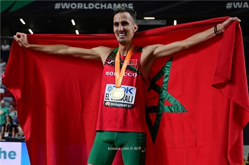 بالصور: البقالي يحافظ على ذهبية سباق 3000 م موانع بمونديال القوى