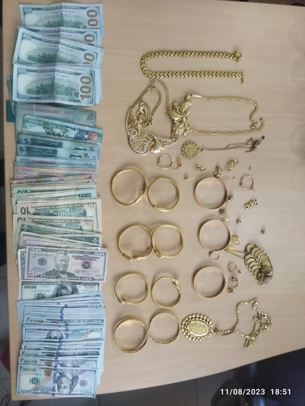 بالصور: المباحث بغزة تكشف عن شكوى زائفة بسرقة مصاغ ومبلغ مالي