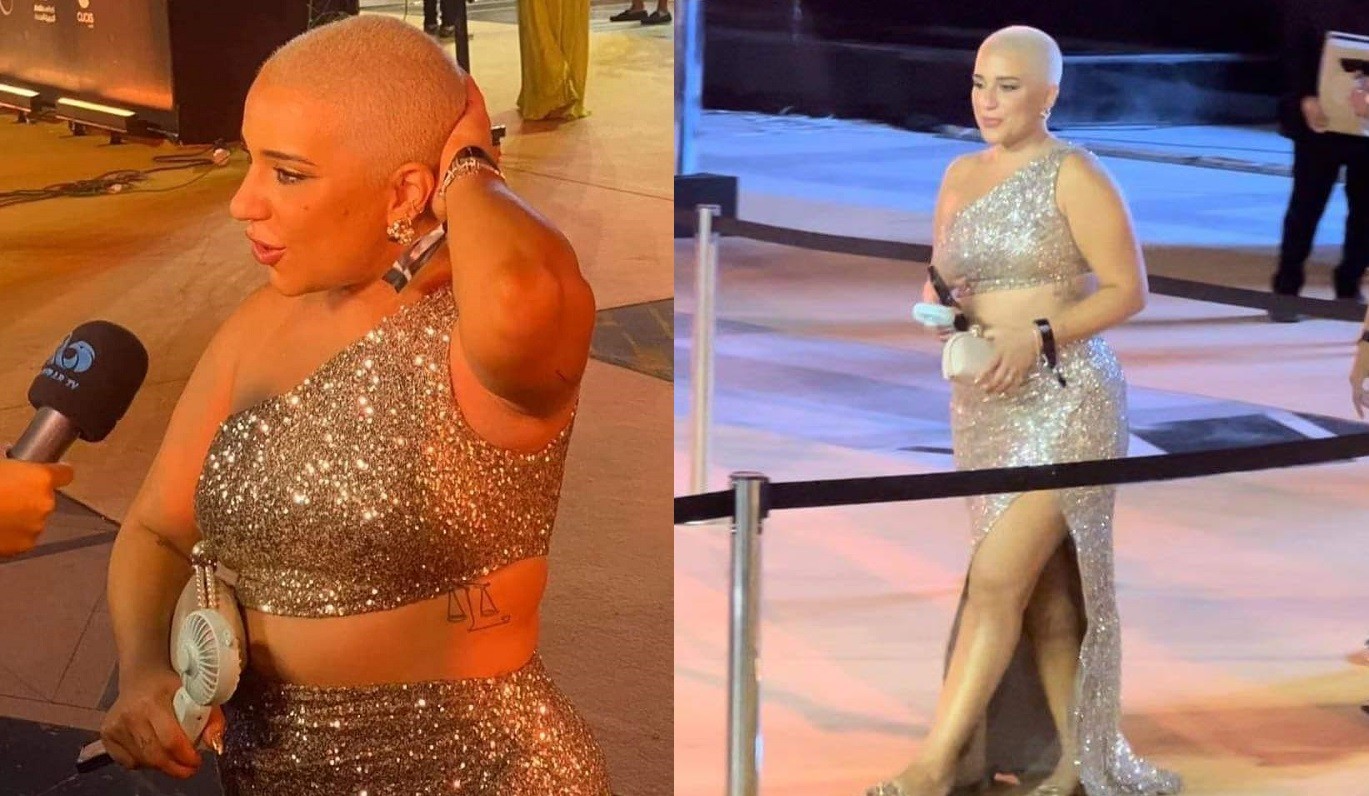 أول ظهور لـ أسما شريف منير في مهرجان القاهرة للدراما بعد حلاقة شعرها