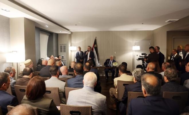 الرئيس عباس يلتقي بقادة الجالية الفلسطينية في أمريكا