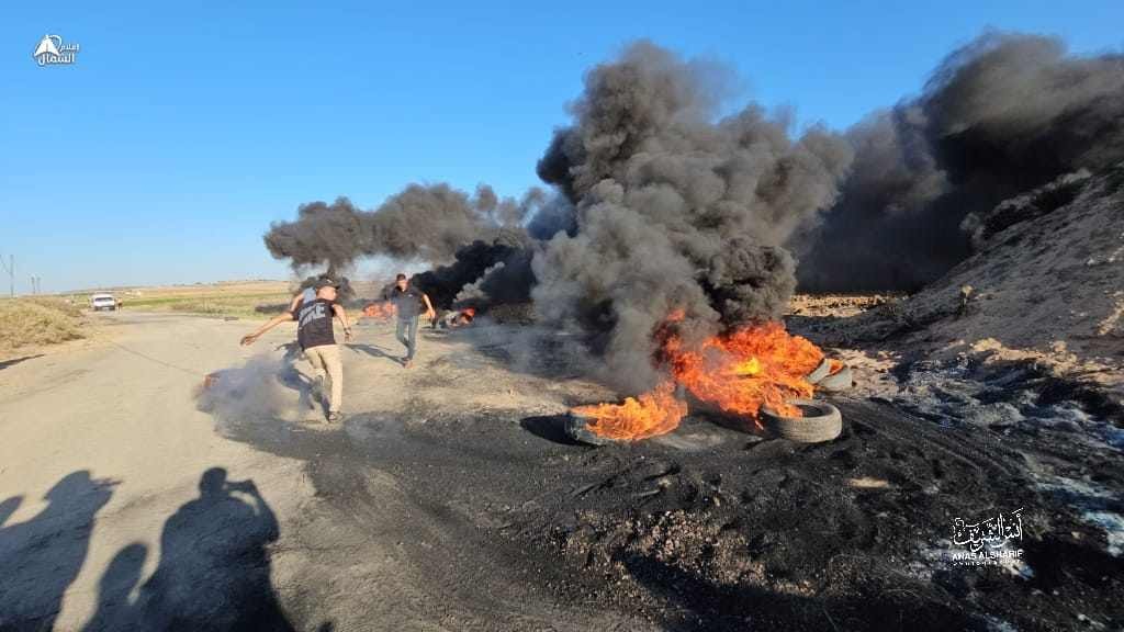 بالصور: إصابات خلال قمع الاحتلال المتظاهرين شرق قطاع غزة
