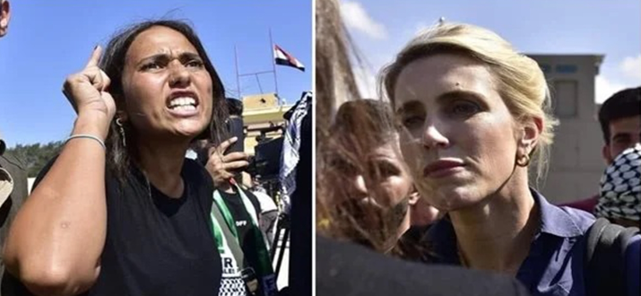 معتصمة أمام معبر رفح تواجه مراسلة CNN صاحبة الفيديو المزيف.