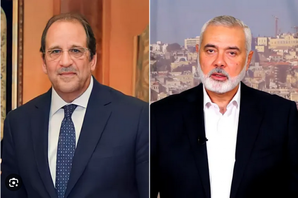 وفد من حماس برئاسة هنية يلتقي رئيس المخابرات العامة المصرية في القاهرة